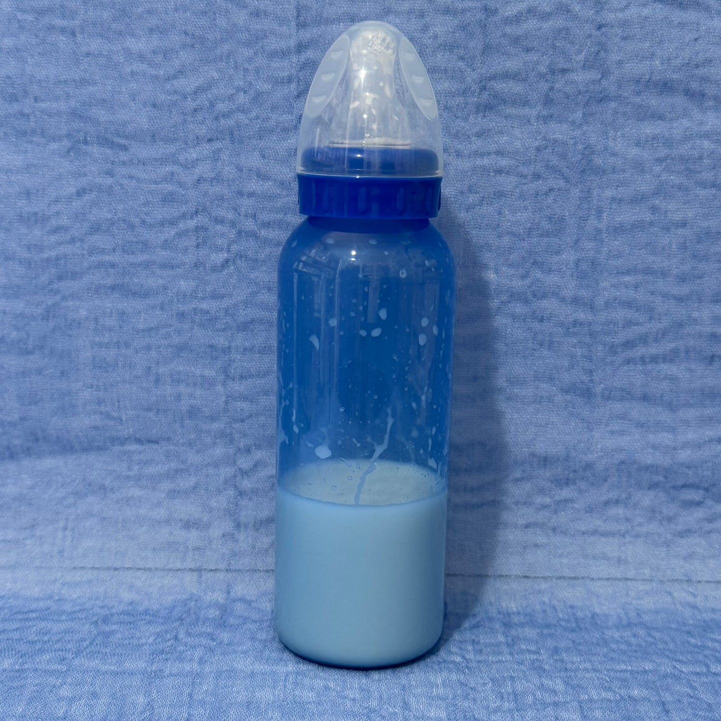 Tall Blue Reborn Fake Milk Bottle 9oz