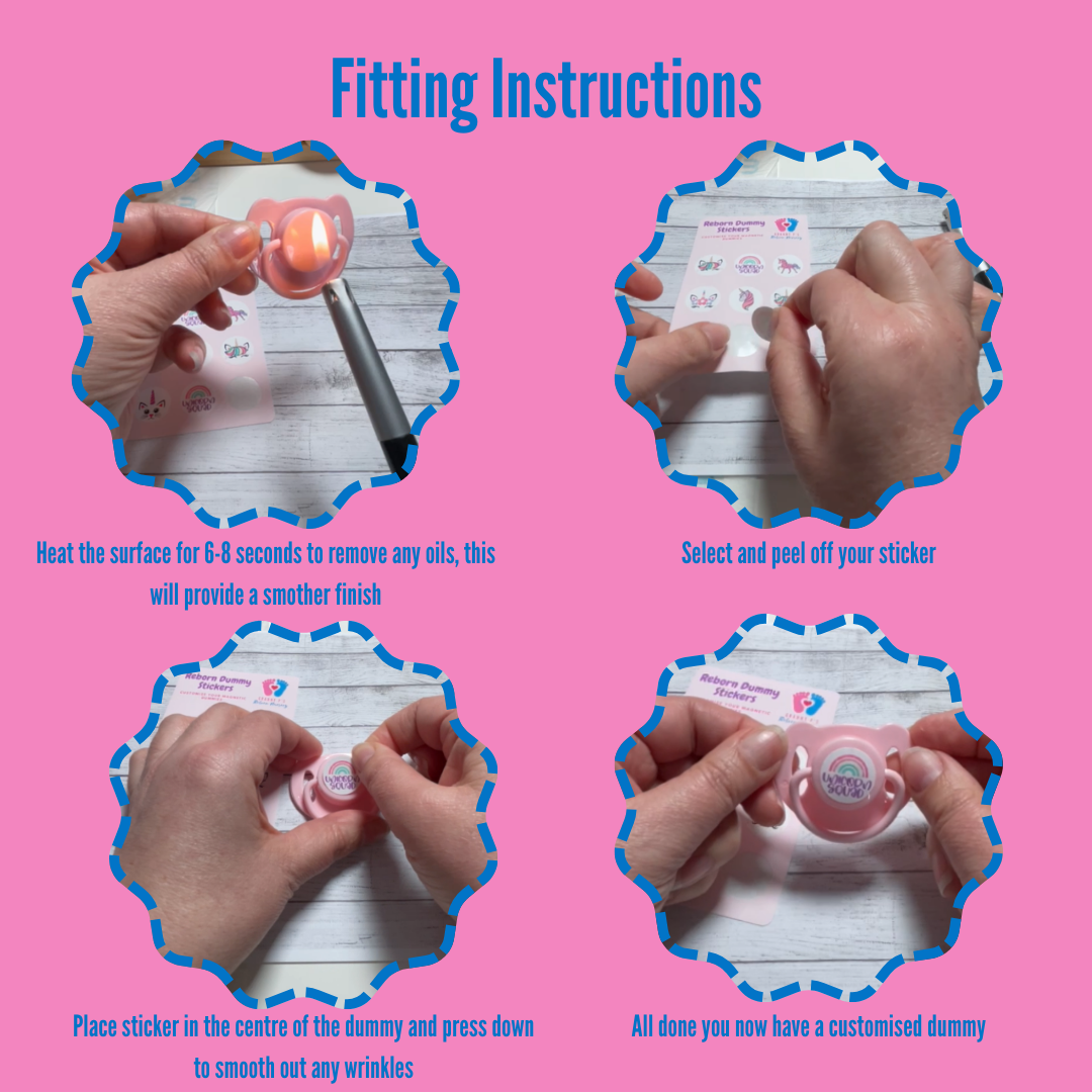 Baby Unicorn Oval Reborn Magnetic Dummy Stickers