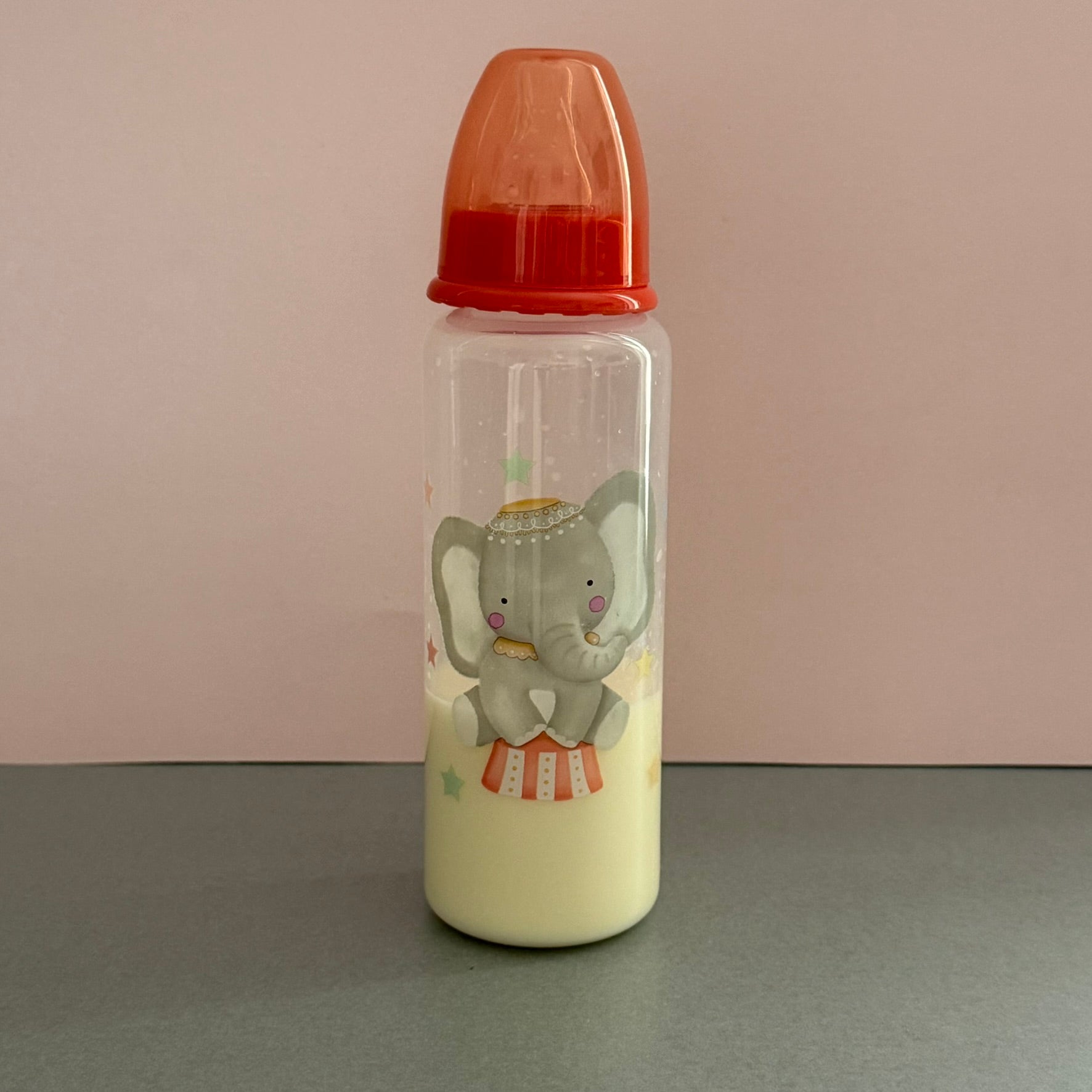Orange Elephant Reborn Fake Milk Bottle 9oz – Granny P's Reborn Nursery