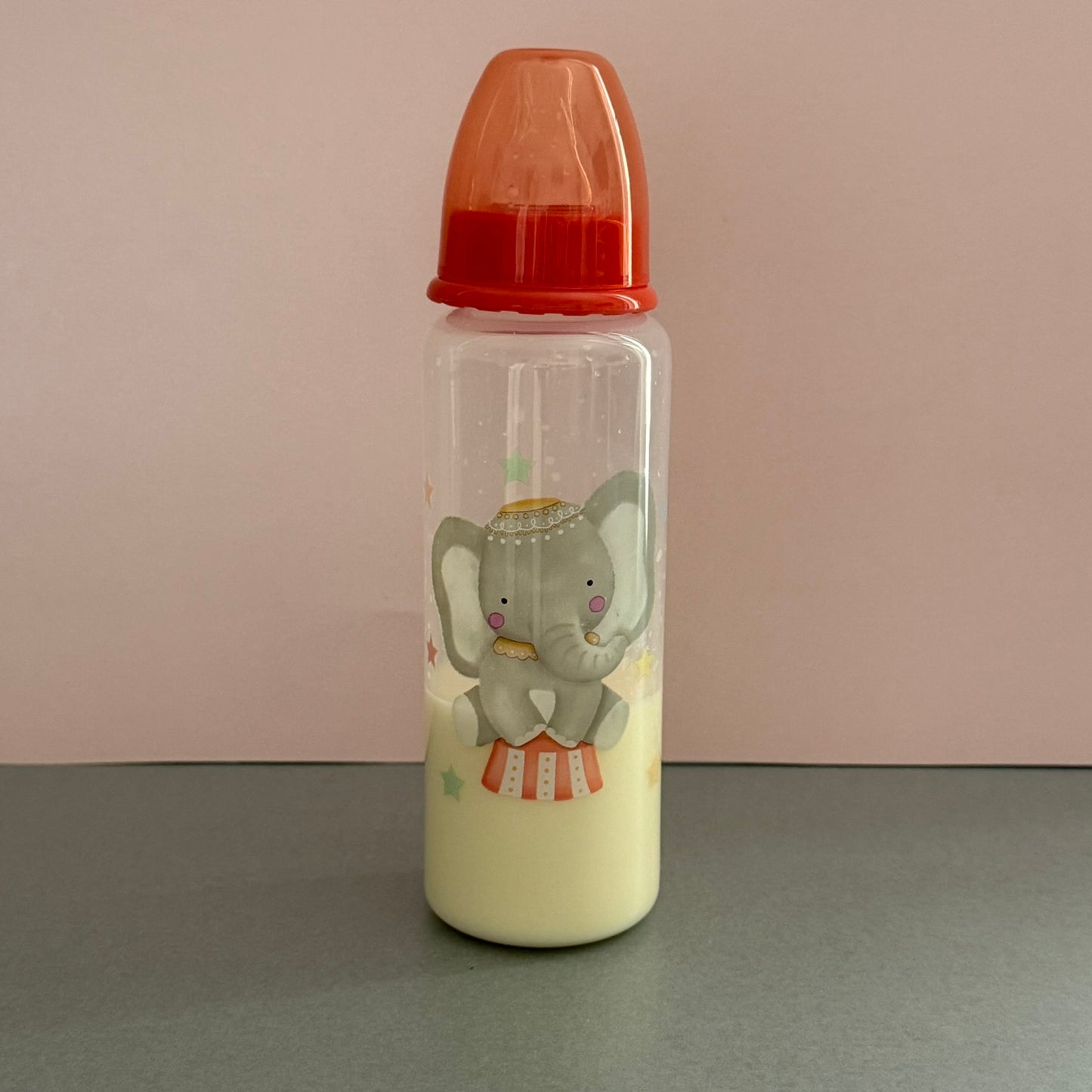 Orange Elephant Reborn Fake Milk Bottle 9oz