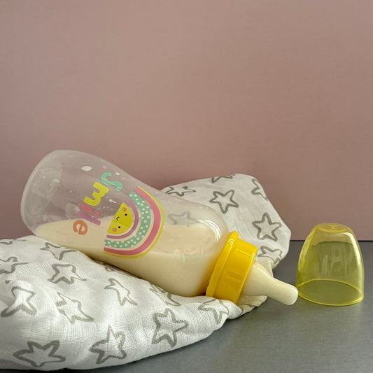 Yellow Smile Reborn Fake Milk Bottle 10oz
