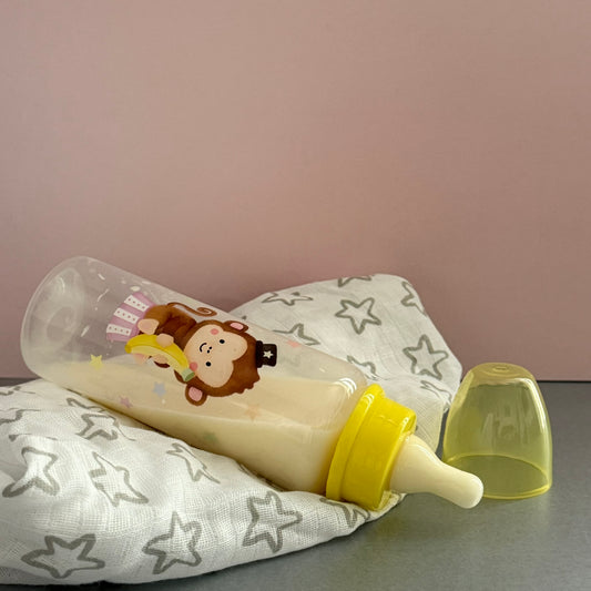 Yellow Monkey Reborn Fake Milk Bottle 9oz