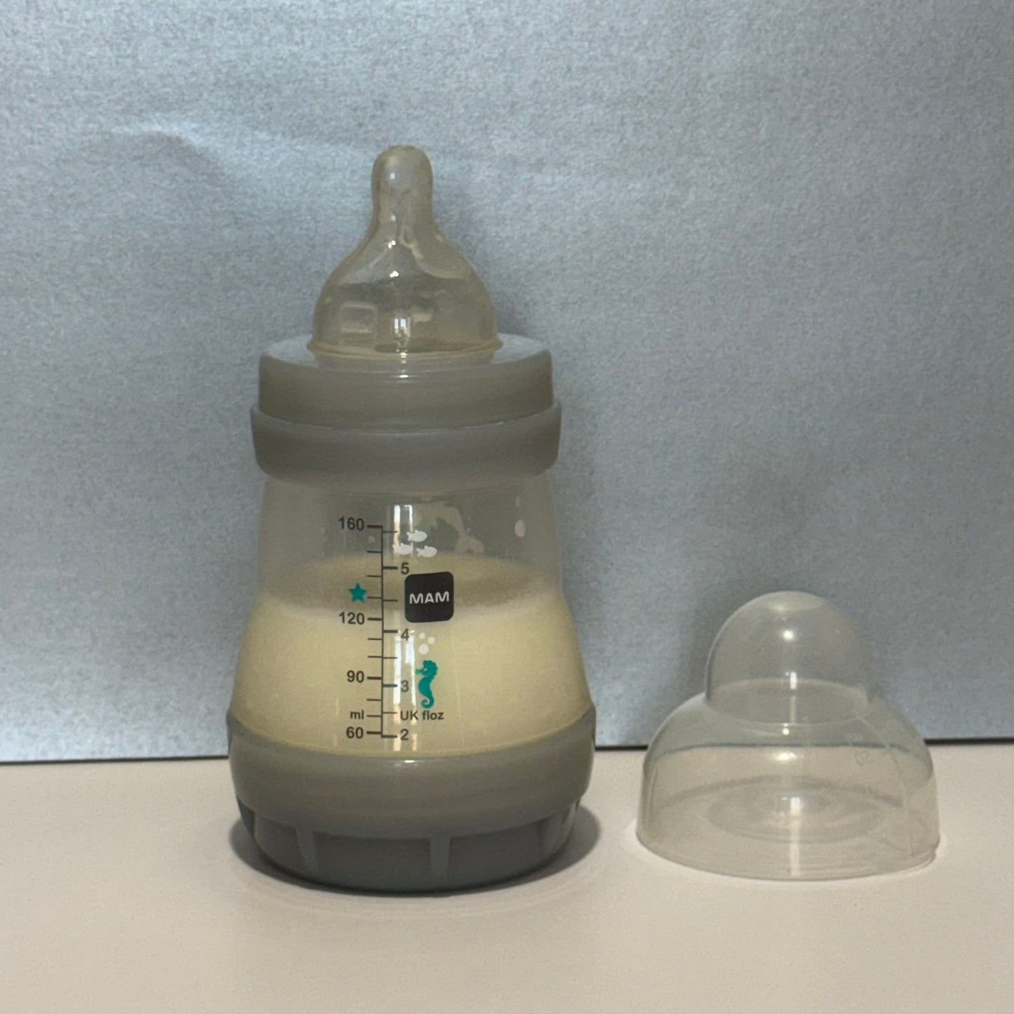 MAM Grey Dolphin Reborn Fake Milk Bottle 5oz