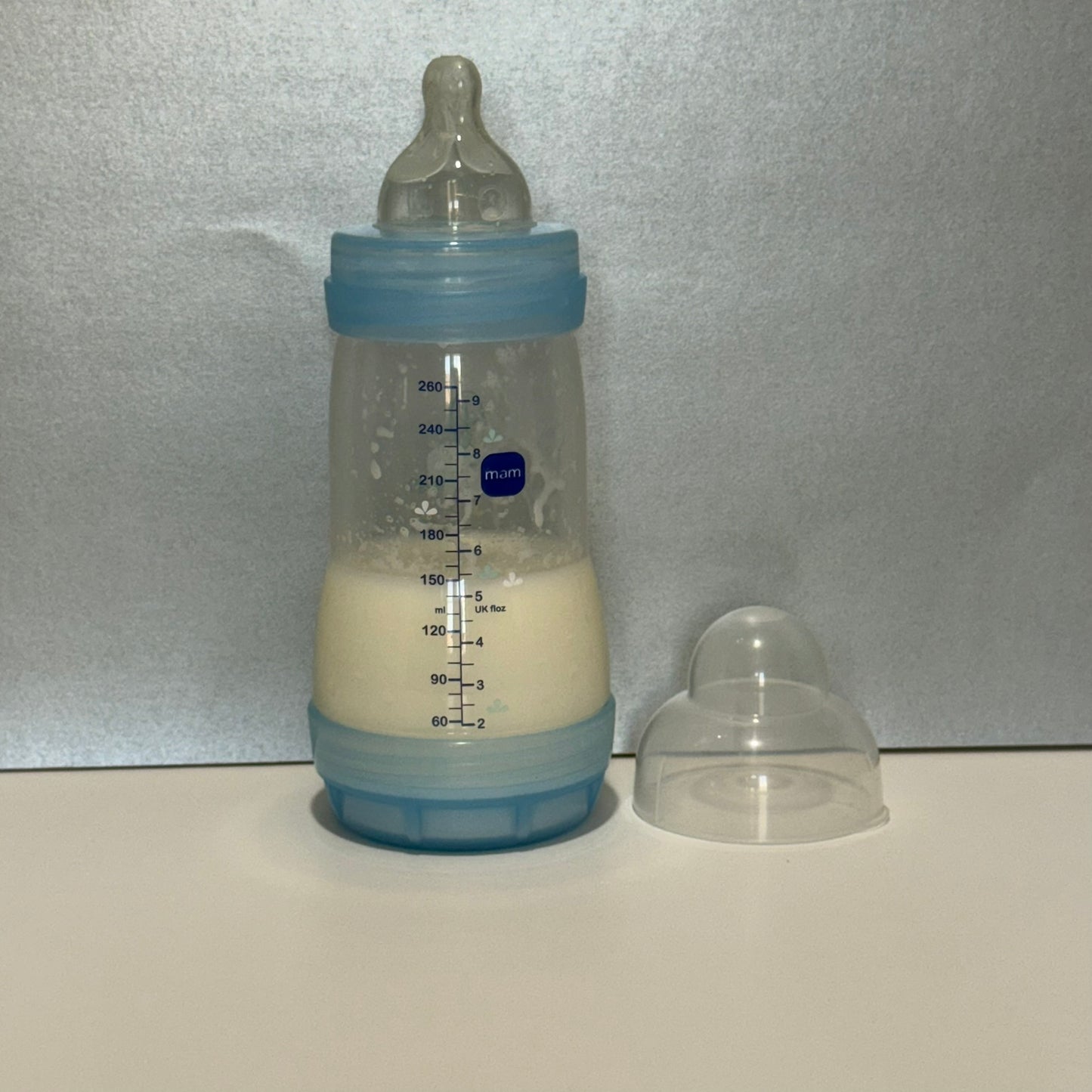 MAM Blue Transparent Elephant Reborn Fake Milk Bottle 9oz