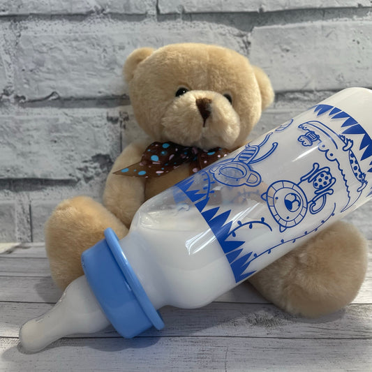 Tommee Tippee Tall Blue Jungle Reborn Fake Milk Bottle 9oz