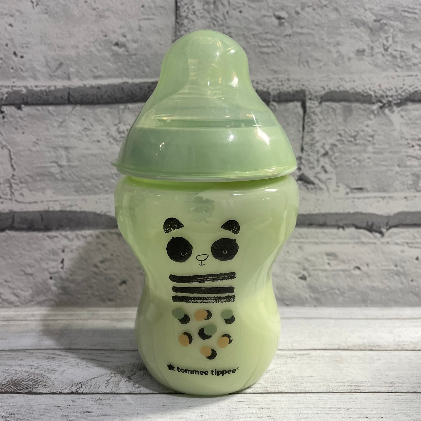 Tommee Tippee Green Panda Reborn Fake Milk Bottle 9oz