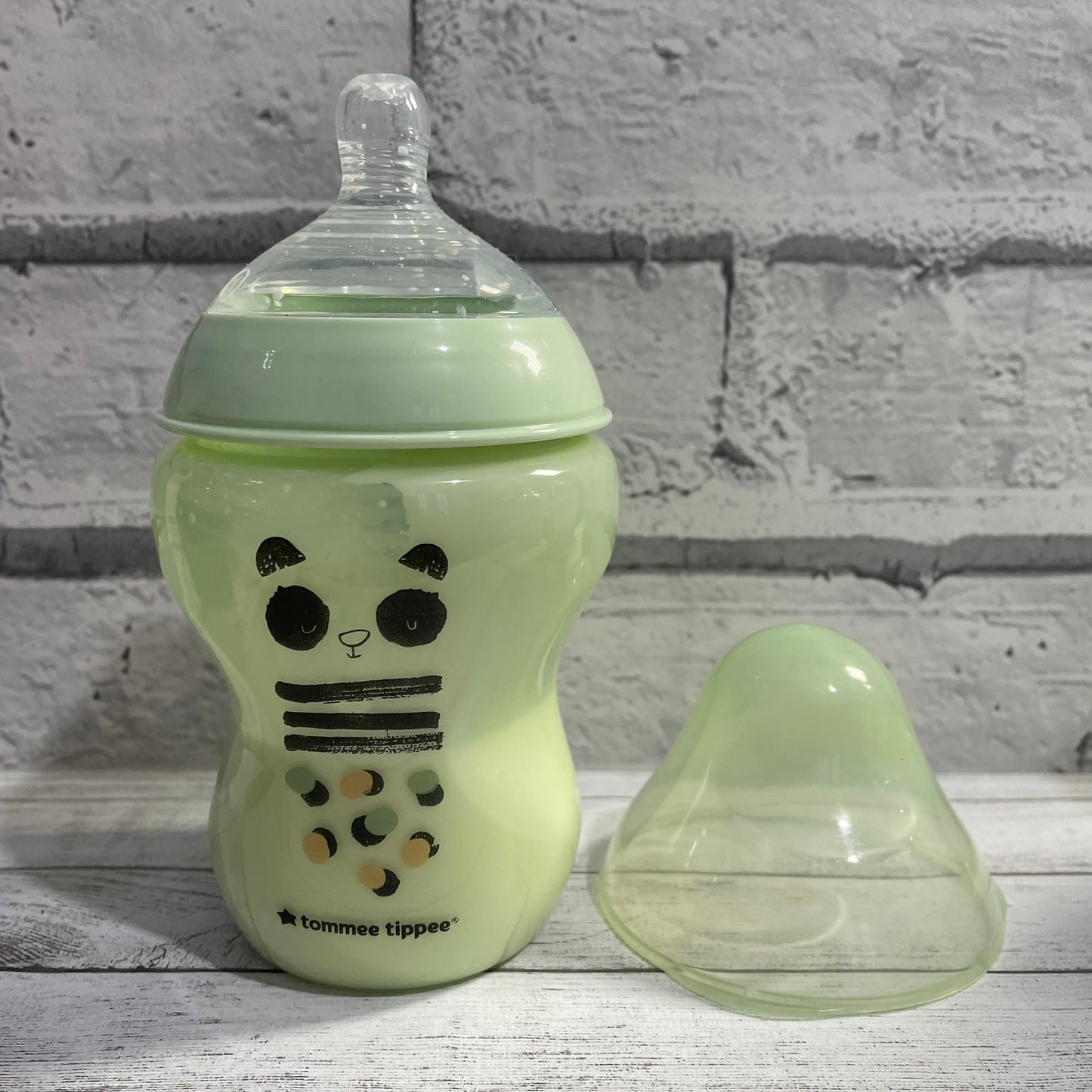 Tommee Tippee Green Panda Reborn Fake Milk Bottle 9oz