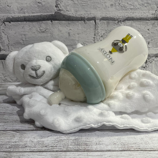 Nuby Pale Blue Dog Reborn Fake Milk Bottle 9oz