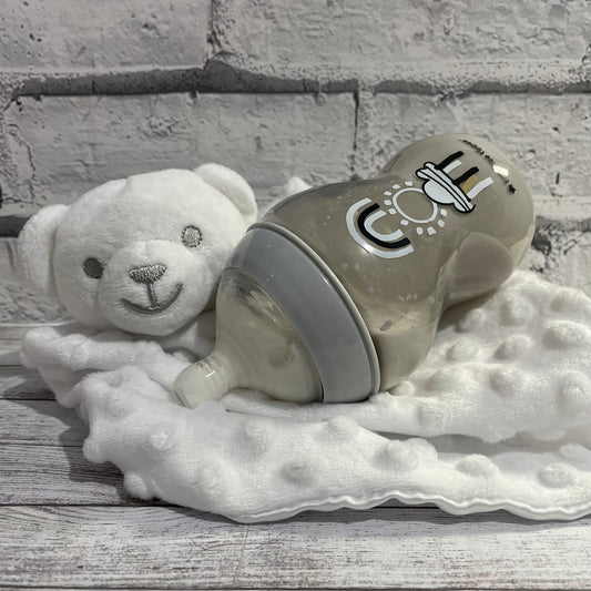 Tommee Tippee Grey Rainbow Reborn Fake Milk Bottle 9oz