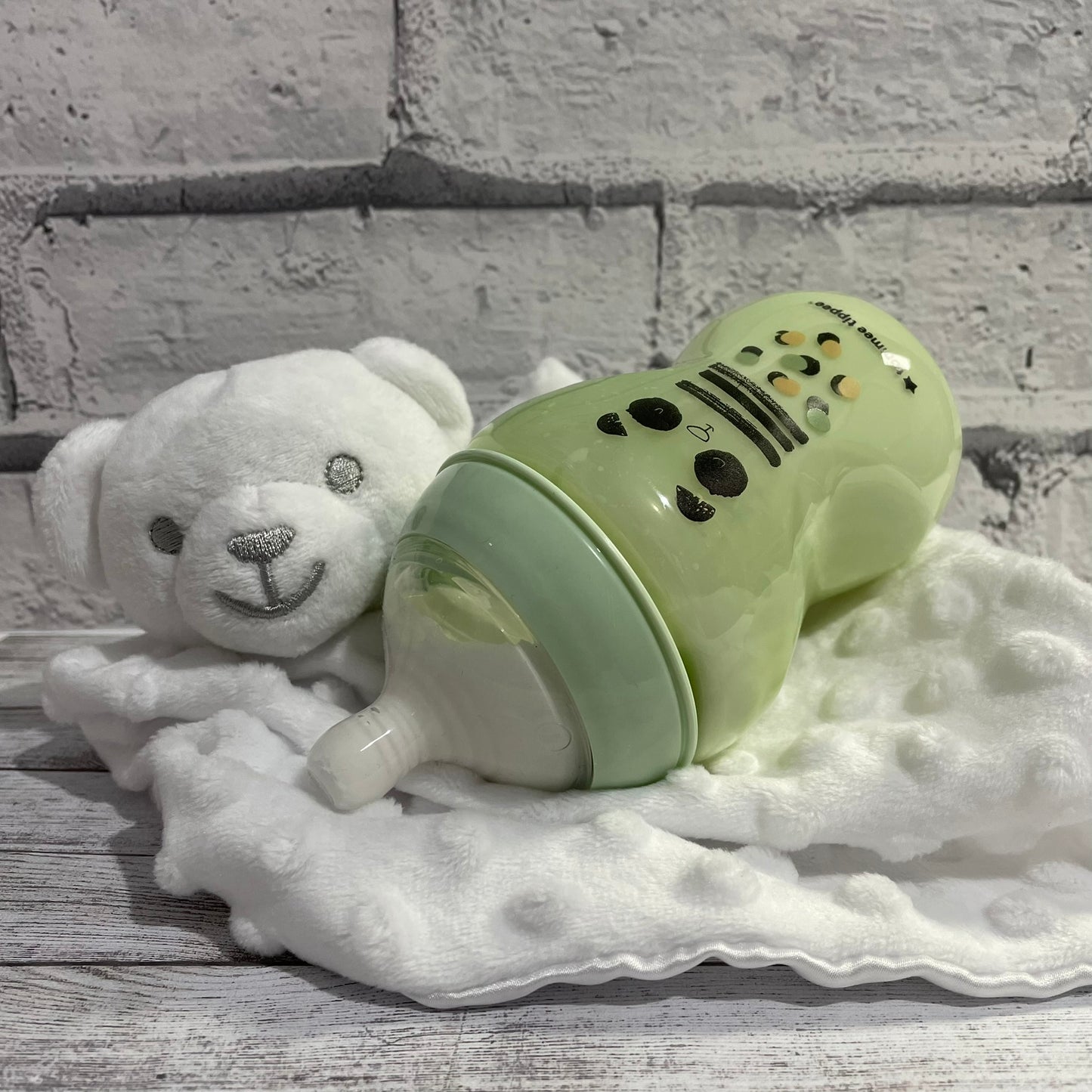 Tommee Tippee Green Panda Reborn Fake Milk Bottle 9oz