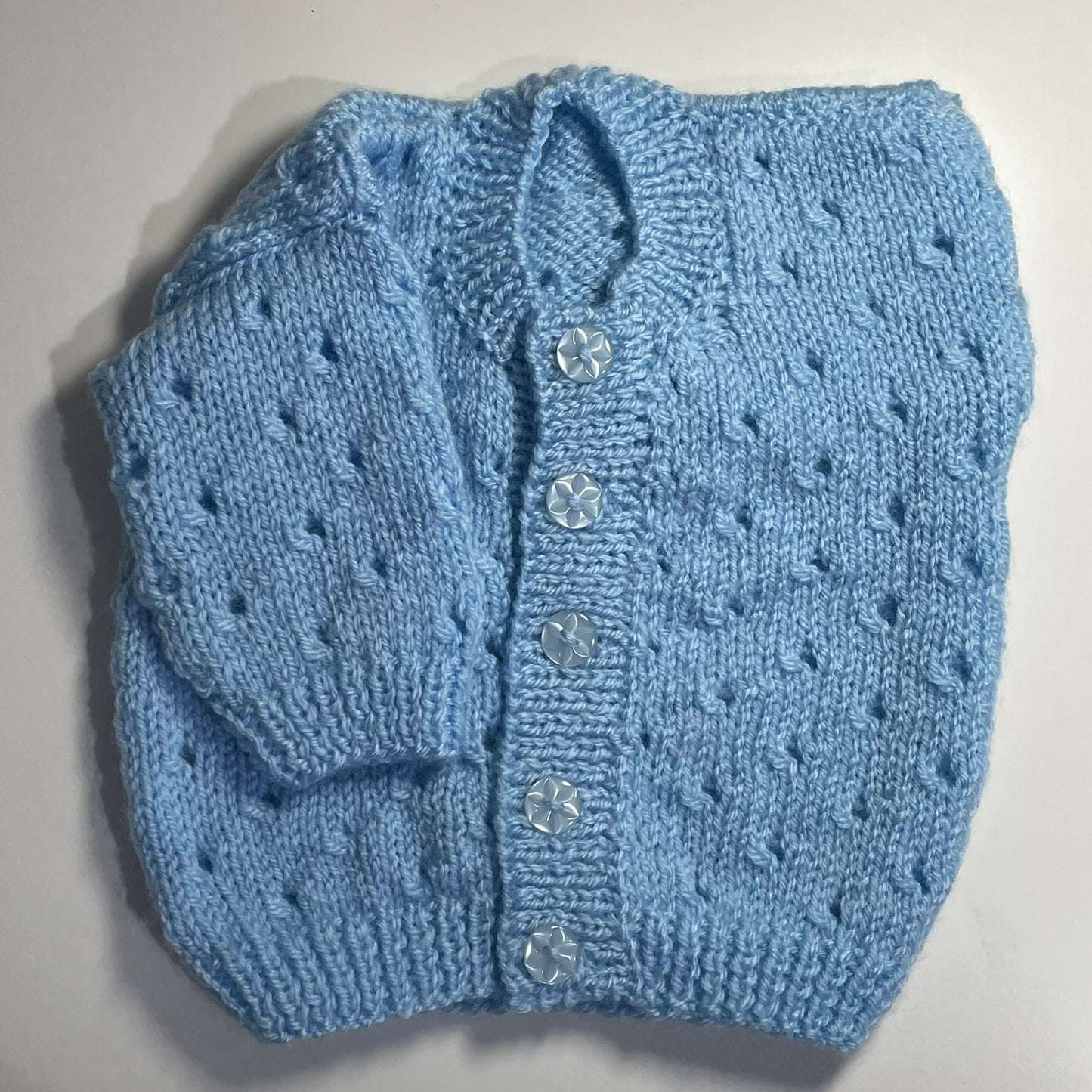 Newborn Blue Hand Knitted Cardigan