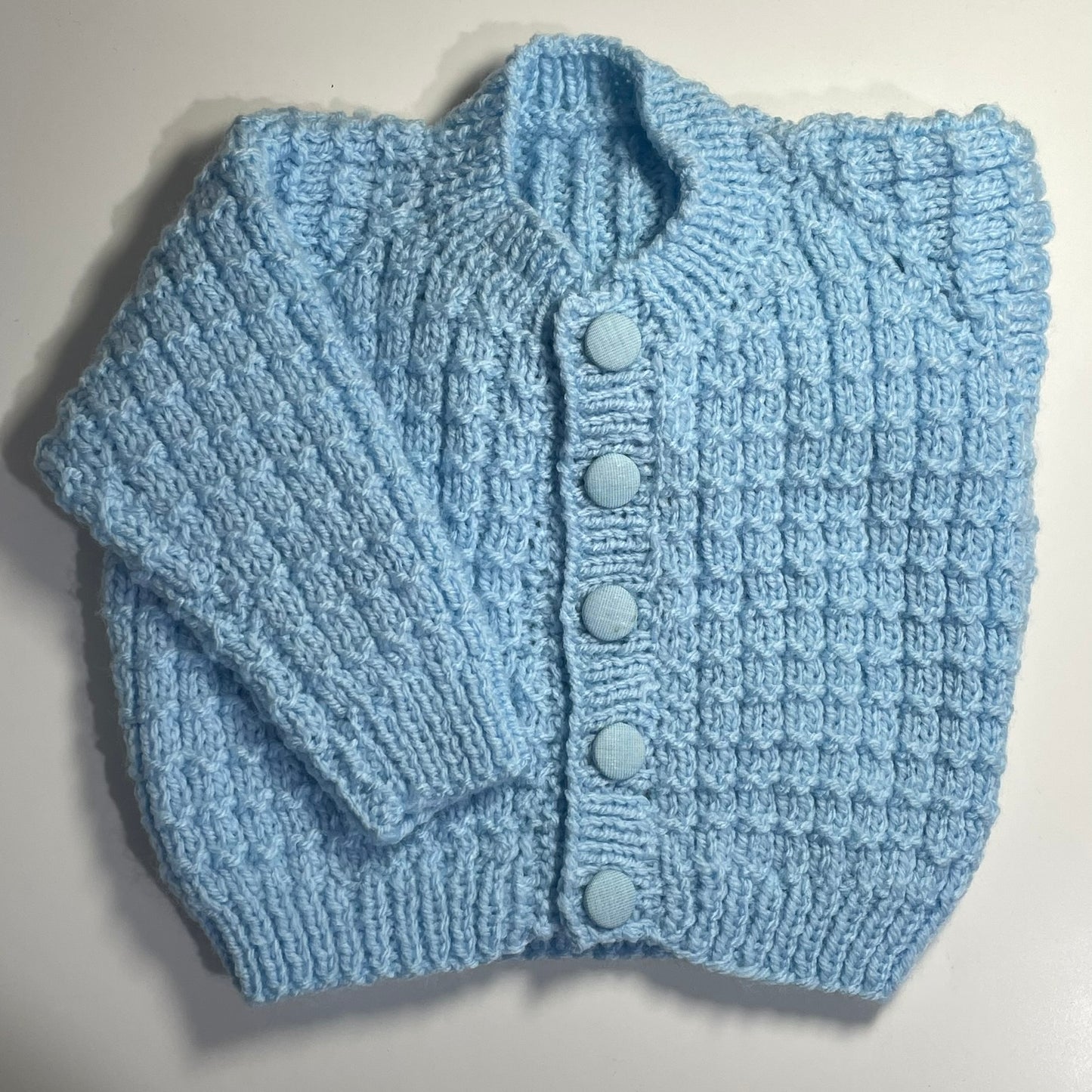 Newborn Blue Hand Knitted Cardigan