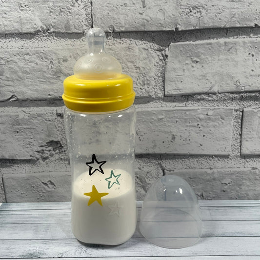 Yellow Stars Reborn Fake Milk Bottle 9oz