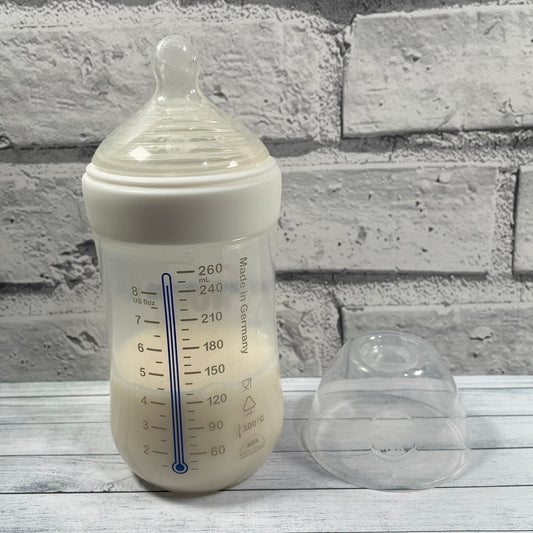 NUK White Wide Neck Reborn Fake Milk Bottle 8oz