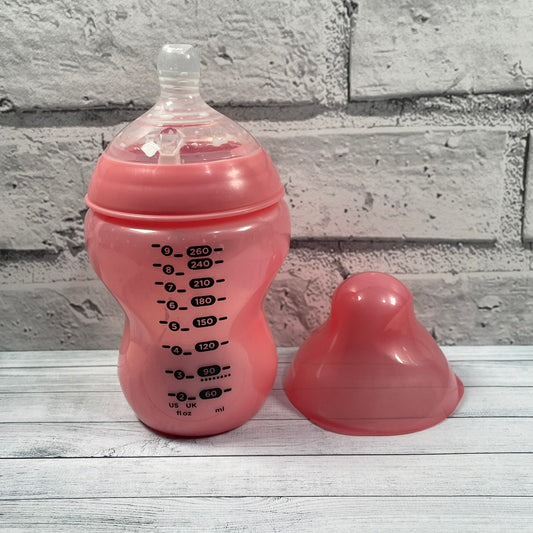 Tommee Tippee Pink Midnight Jungle Reborn Fake Milk Bottle 9oz