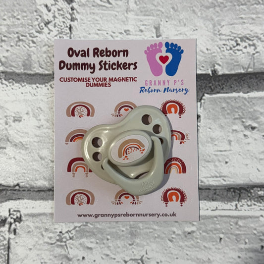 Boho Rainbow Oval Reborn Magnetic Dummy Stickers