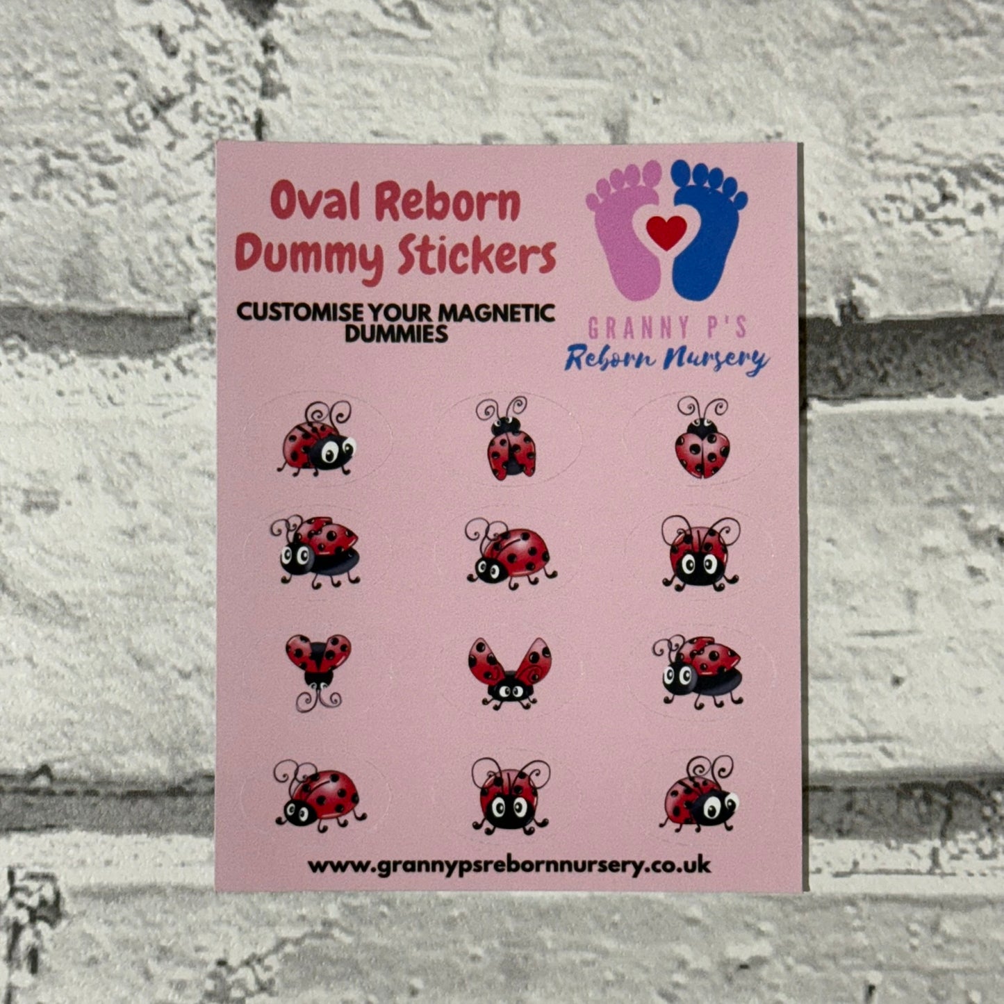 Ladybird Oval Reborn Magnetic Dummy Stickers