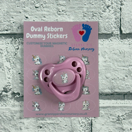 Baby Unicorn Oval Reborn Magnetic Dummy Stickers