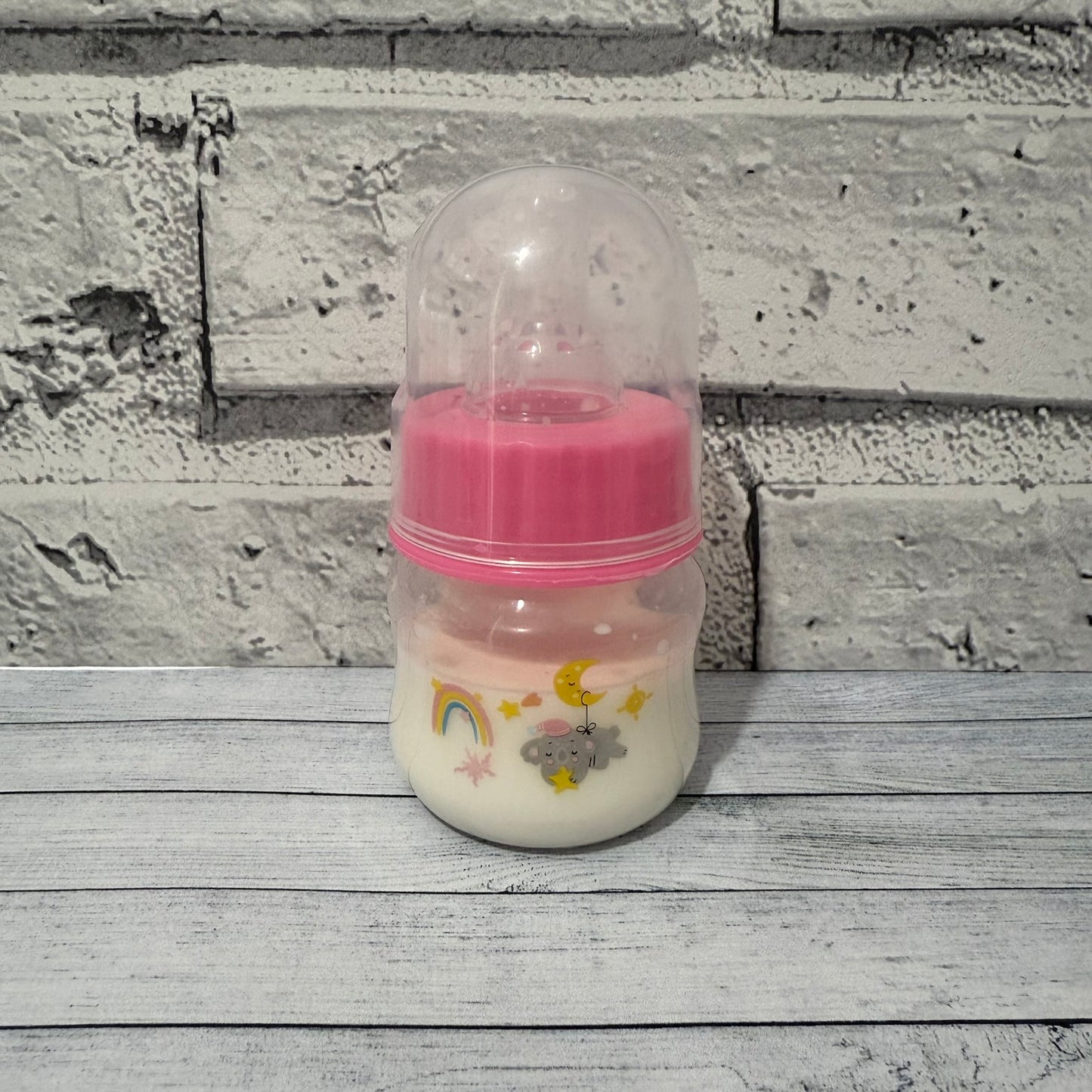 Pink Printed Reborn Fake Milk Bottle 50ml