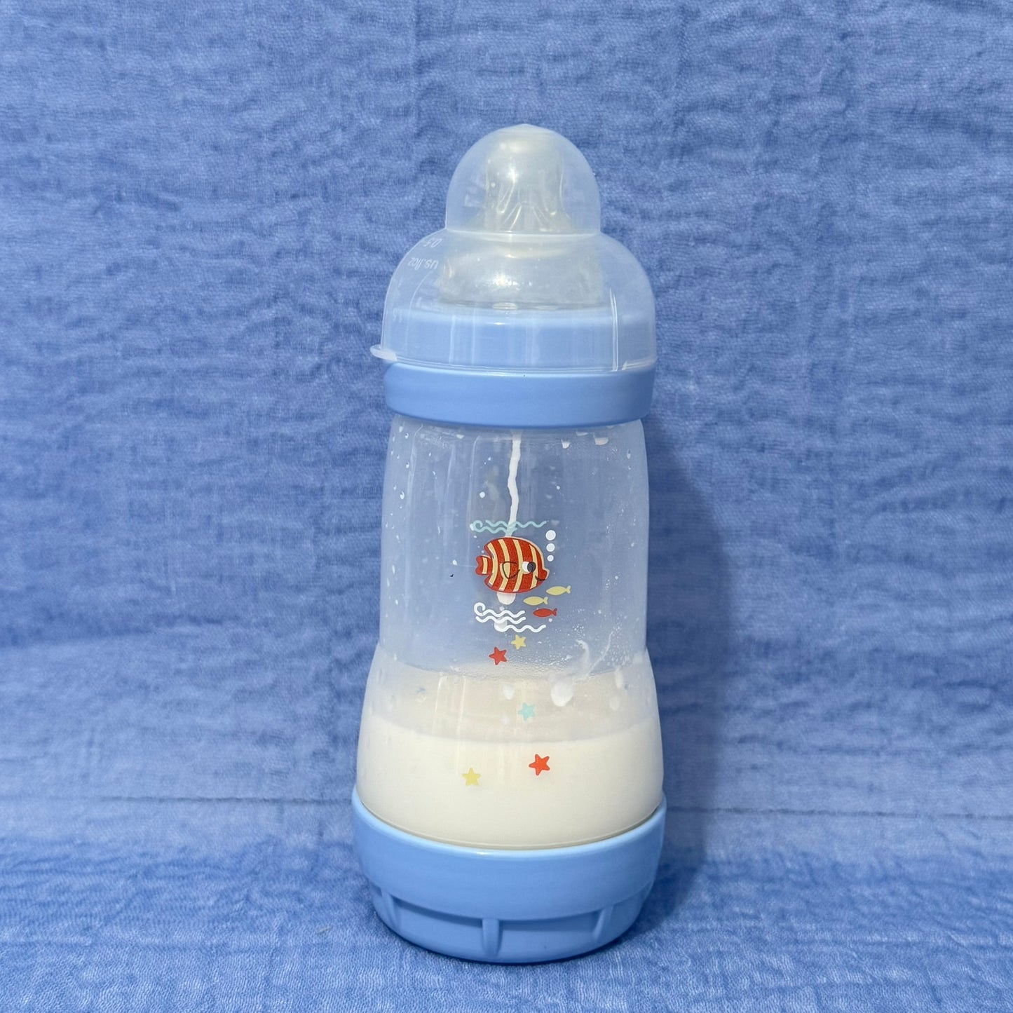 MAM Blue Fish Reborn Fake Milk Bottle 9oz