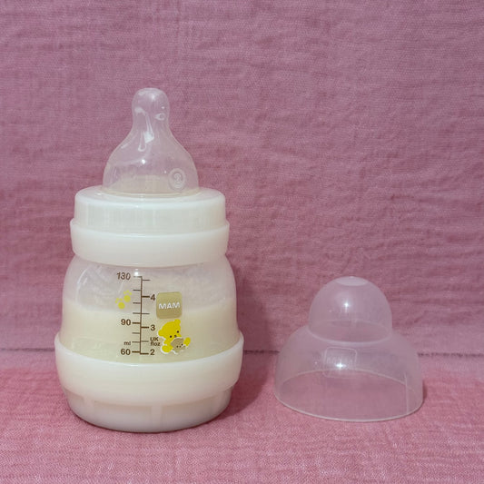 MAM White Teddy Bear Reborn Fake Milk Bottle 4oz
