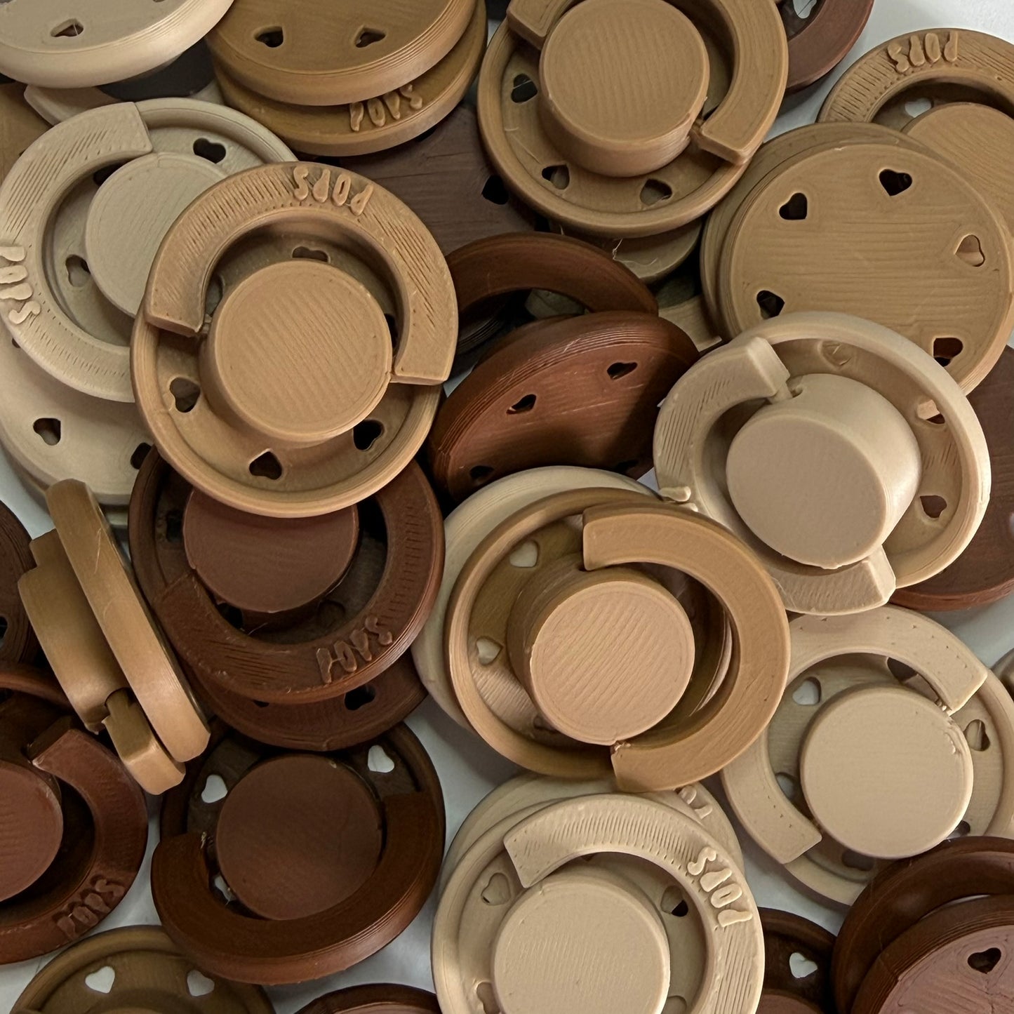 Mini POPS by Granny P Cappuccino Hearts Reborn Reversible Magnet Dummy/Pacifier