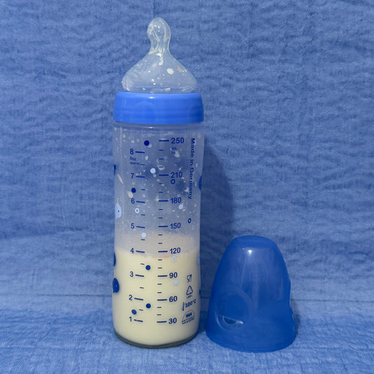 NUK Blue Whales Reborn Fake Milk Bottle 8oz