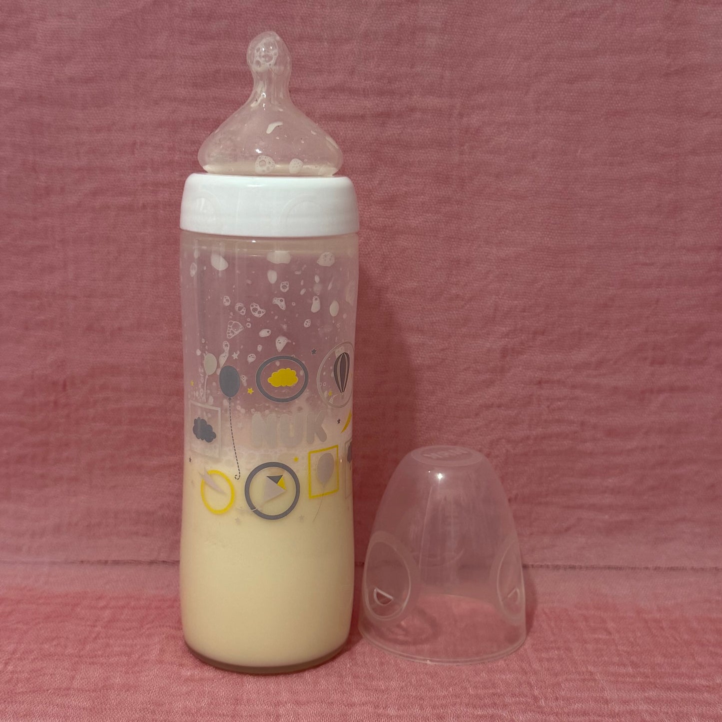 NUK White Balloons Reborn Fake Milk Bottle 8oz