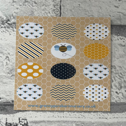 Bees Oval Reborn Magnetic Dummy Stickers