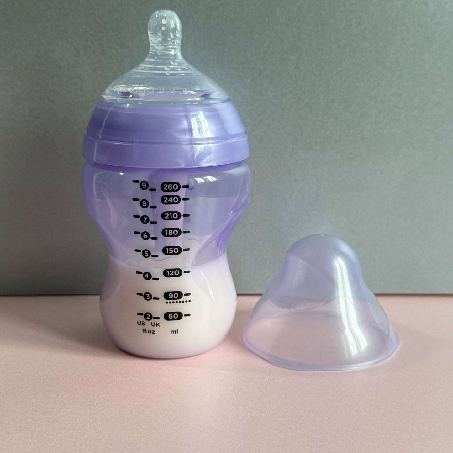 Tommee Tippee Lilac Anti Colic Reborn Fake Milk Bottle 9oz