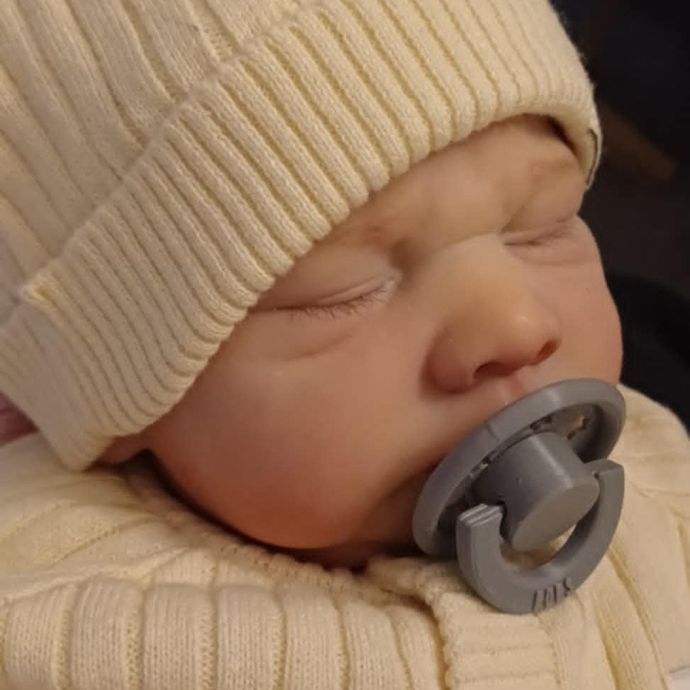 POPS by Granny P Grey Hearts Reborn Reversible Magnet Dummy / Pacifier