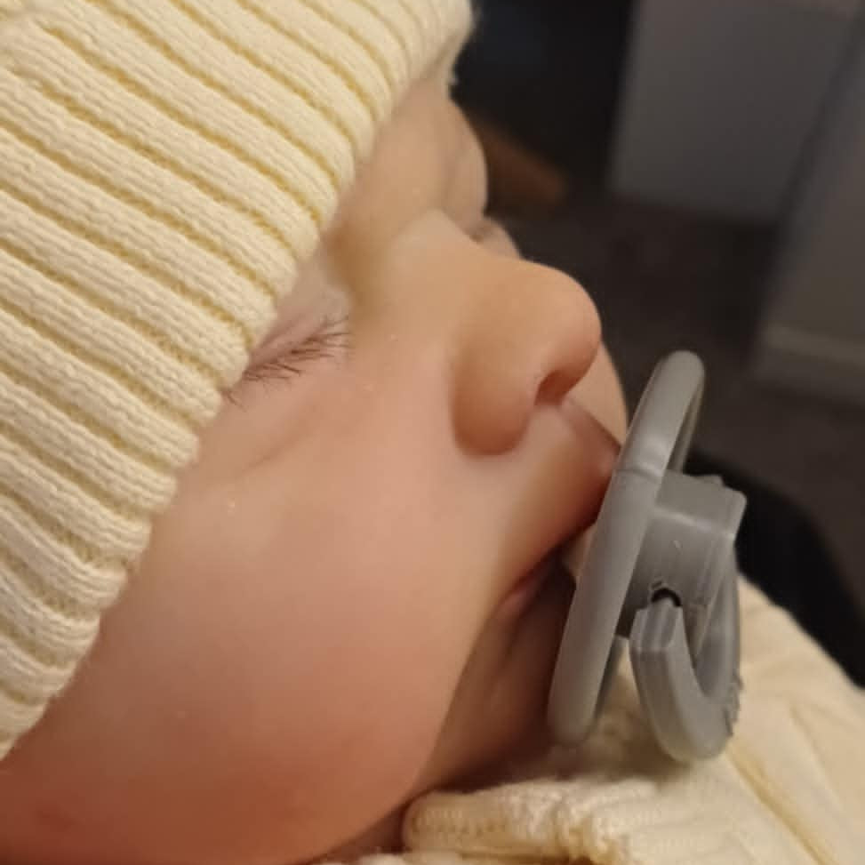 POPS by Granny P Grey Stars Reborn Reversible Magnet Dummy / Pacifier