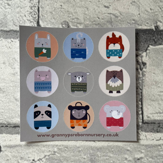 Baby Animals Round Reborn Magnetic Dummy Stickers