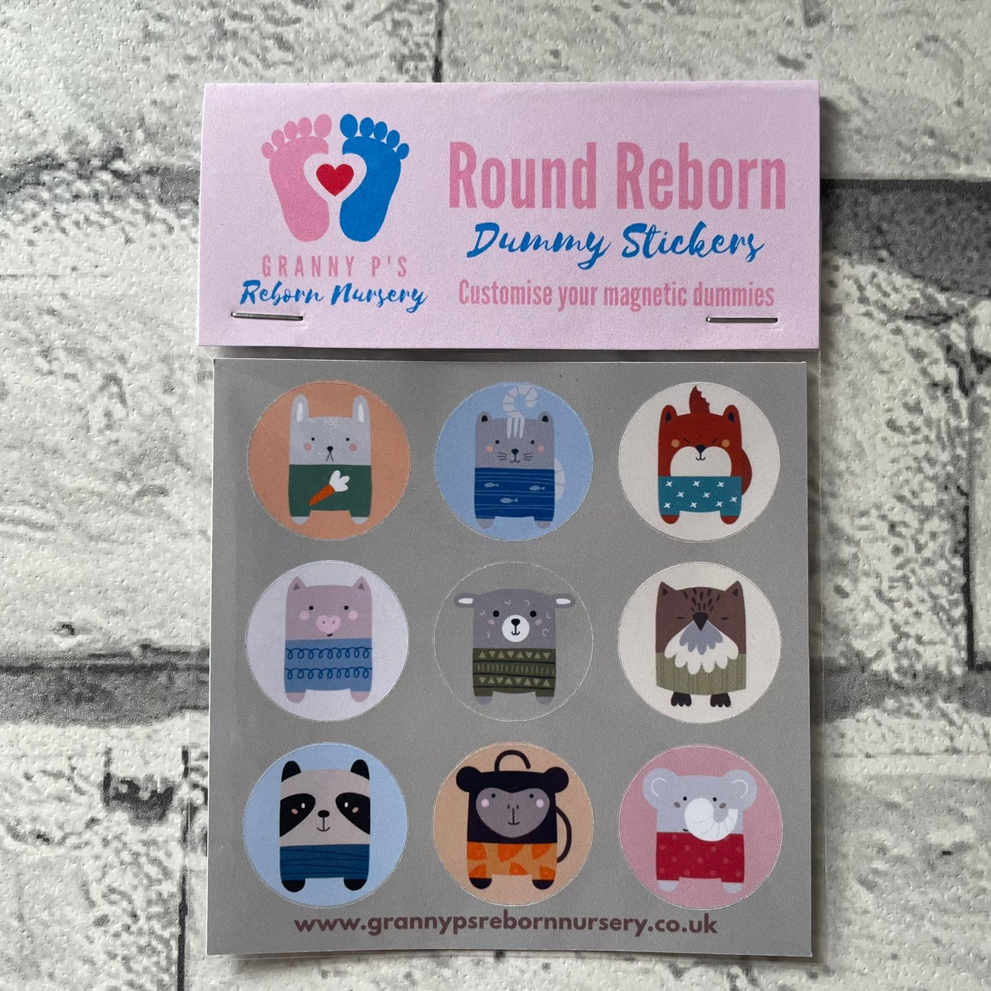 Baby Animals Round Reborn Magnetic Dummy Stickers