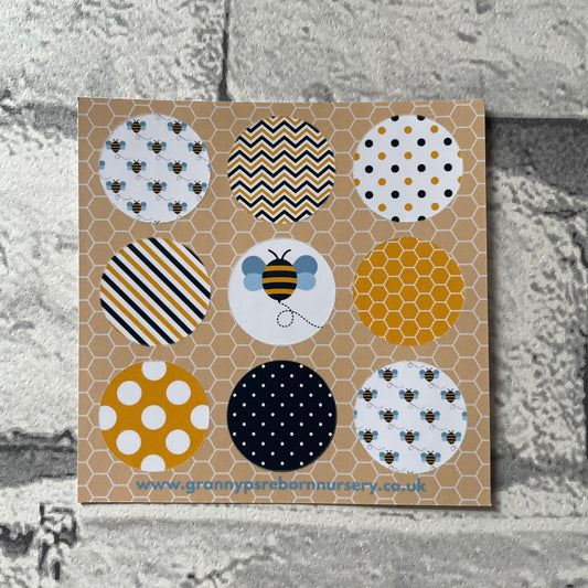 Bees Round Reborn Magnetic Dummy Stickers