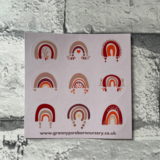 Boho Rainbow Round Reborn Magnetic Dummy Stickers