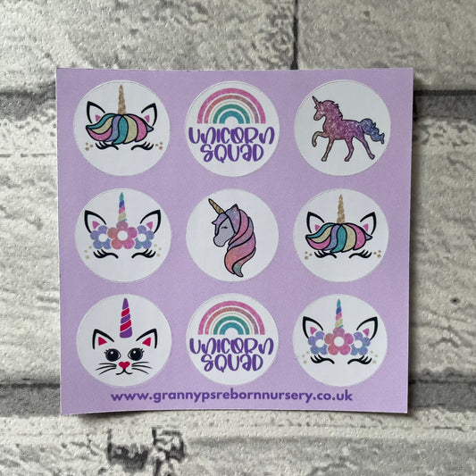 Unicorn Squad Round Reborn Magnetic Dummy Stickers