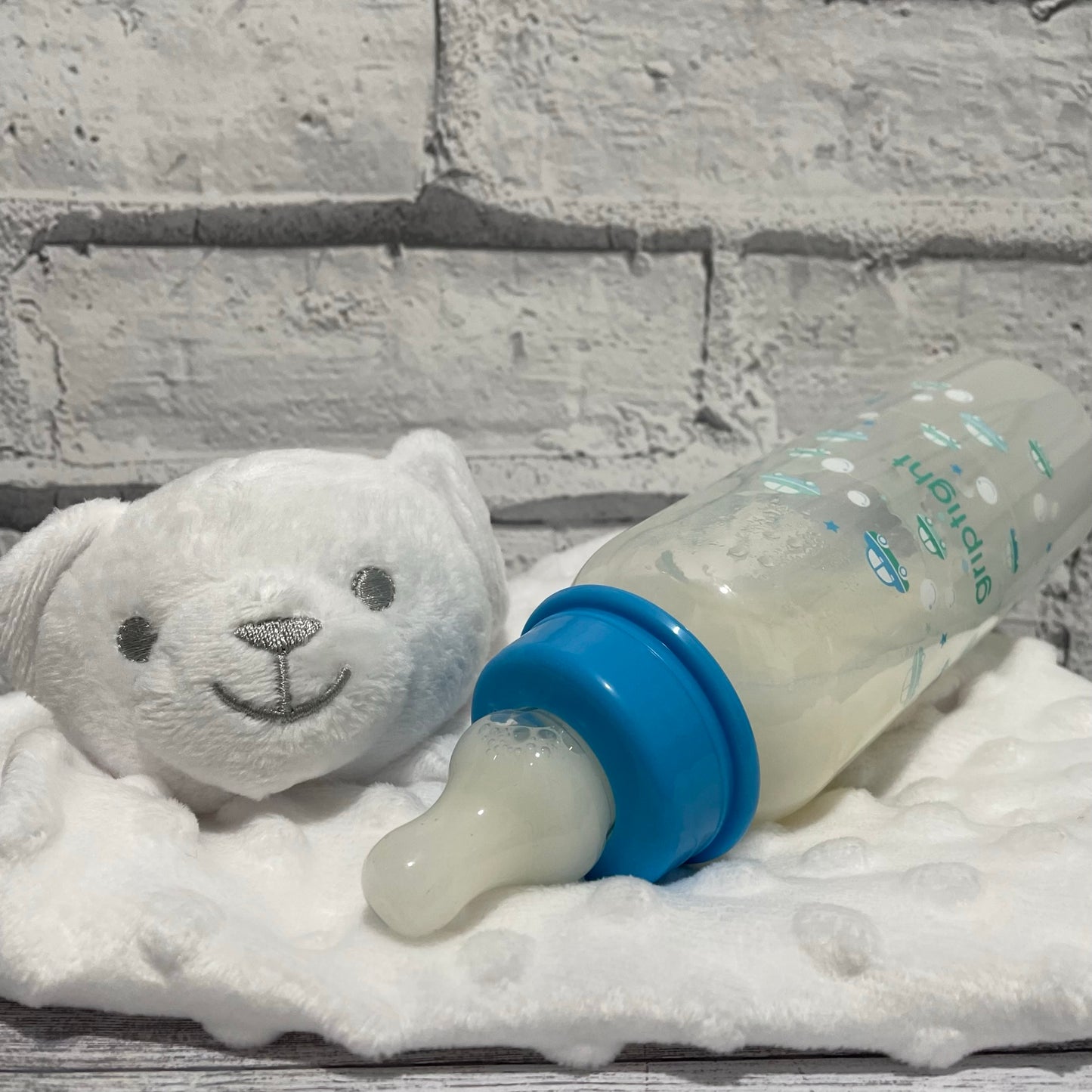 Griptight Blue Cars Reborn Fake Milk Bottle 8oz