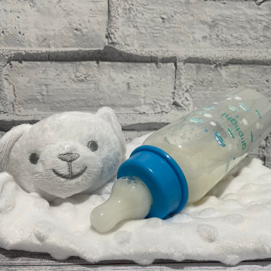 Griptight Blue Cars Reborn Fake Milk Bottle 8oz