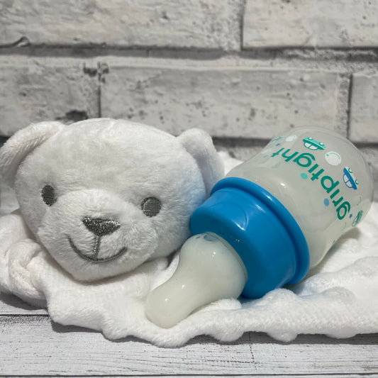 Griptight Blue Cars Reborn Fake Milk Bottle 2oz