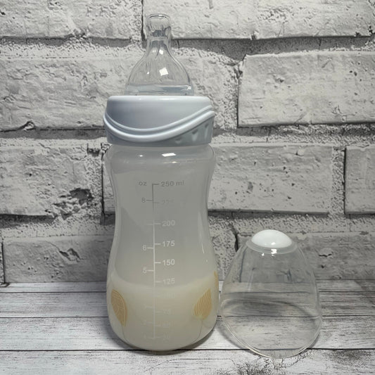 Griptight Wide Neck Cream Leaves Reborn Fake Milk Bottle 8oz