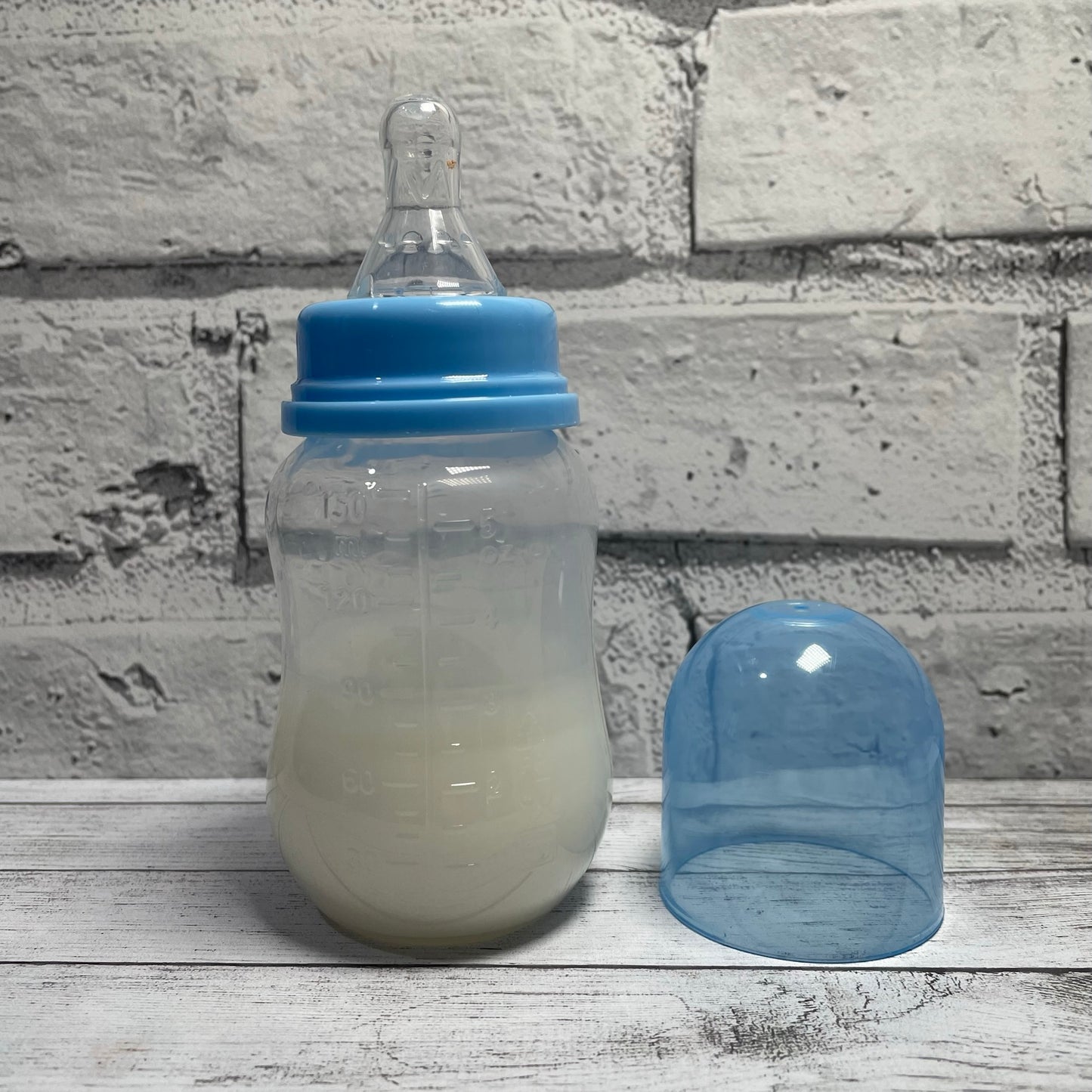 Babypipkin Blue Reborn Fake Milk Bottle 5oz