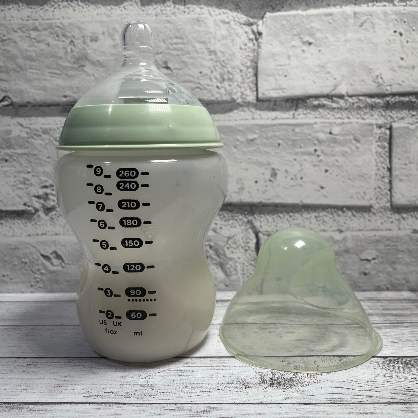 Tommee Tippee Sage Green Reborn Fake Milk Bottle 9oz
