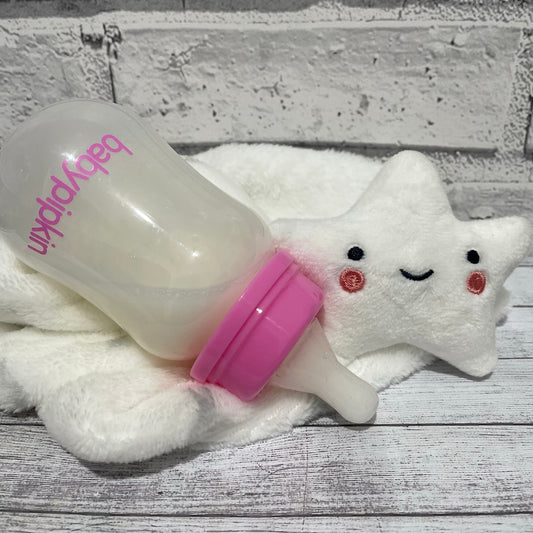 Babypipkin Pink Reborn Fake Milk Bottle 5oz