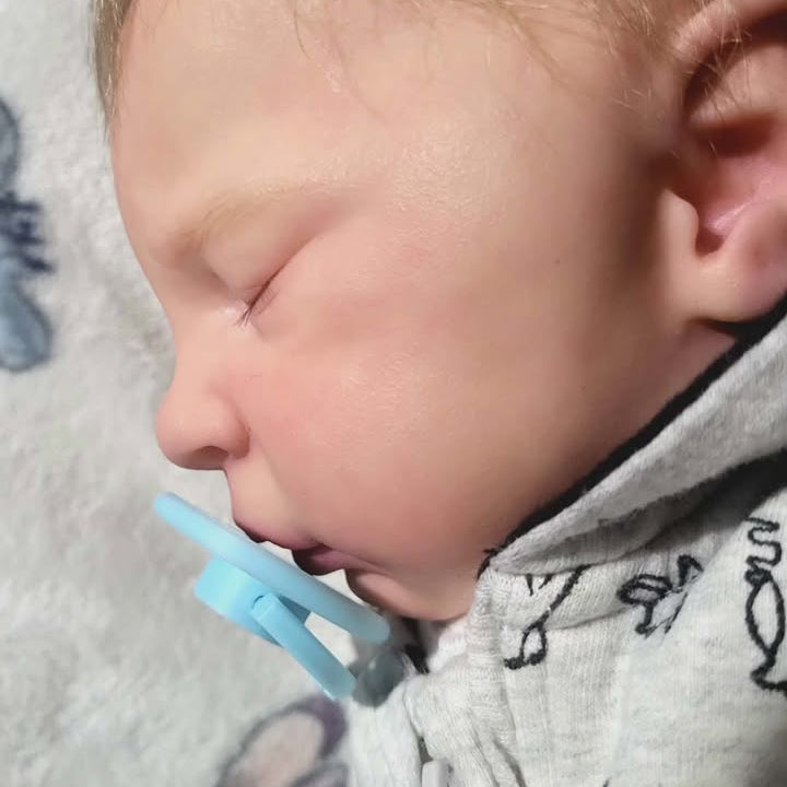 POPS by Granny P Blue Hearts Reborn Reversible Magnet Dummy / Pacifier