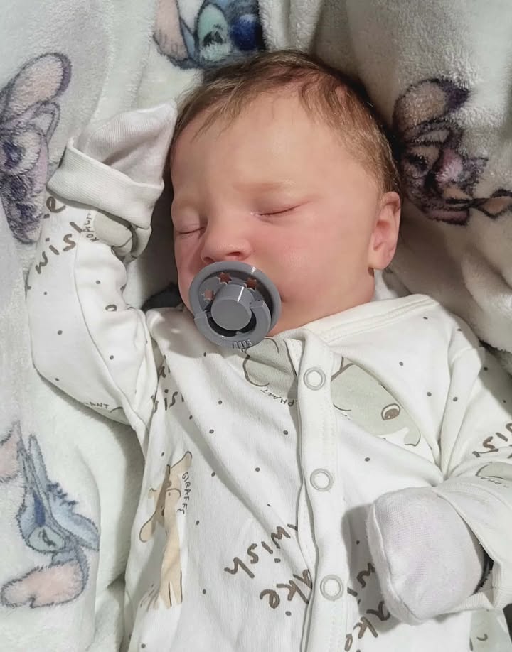 POPS by Granny P Grey Stars Reborn Reversible Magnet Dummy / Pacifier