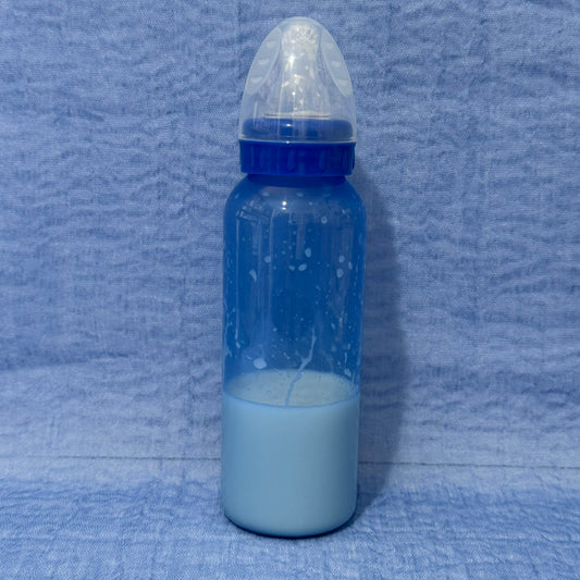 Tall Blue Reborn Fake Milk Bottle 9oz