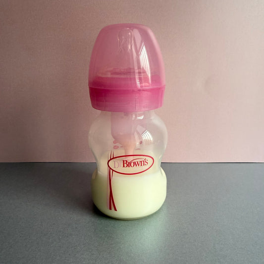 Dr Browns Pink Reborn Fake Milk Bottle 5oz