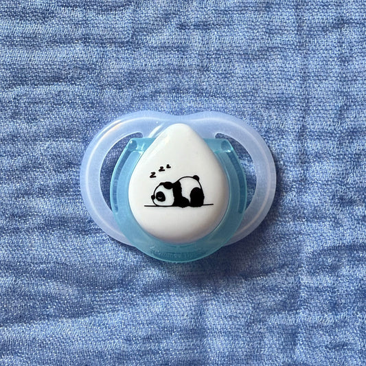 Tommee Tippee Blue/Clear Panda Reborn Magnetic Dummy - self fit magnet