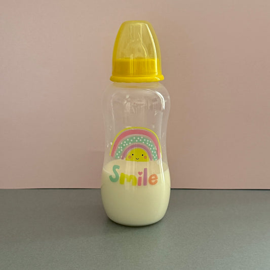 Yellow Smile Reborn Fake Milk Bottle 10oz